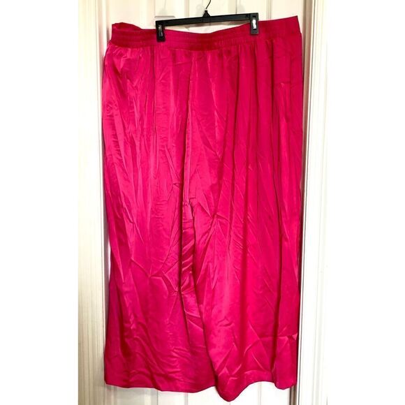 NINA PARKER - L Sz 4X NWT Plus Size Pleated Satin Palazzo Pants in Pink Yarrow. - Picture 5 of 16